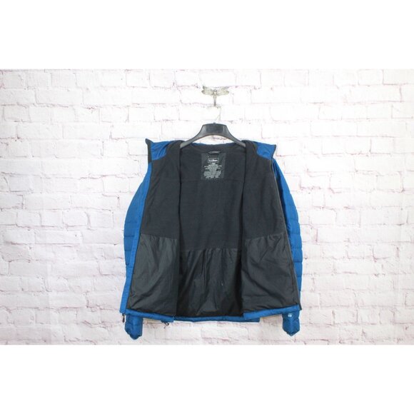 LL Bean Beans Down Jacket Full Zip Quilted Fleece Lined Polyester Blue L - Picture 8 of 10